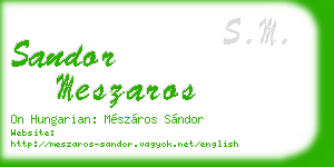 sandor meszaros business card