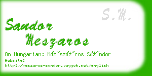 sandor meszaros business card